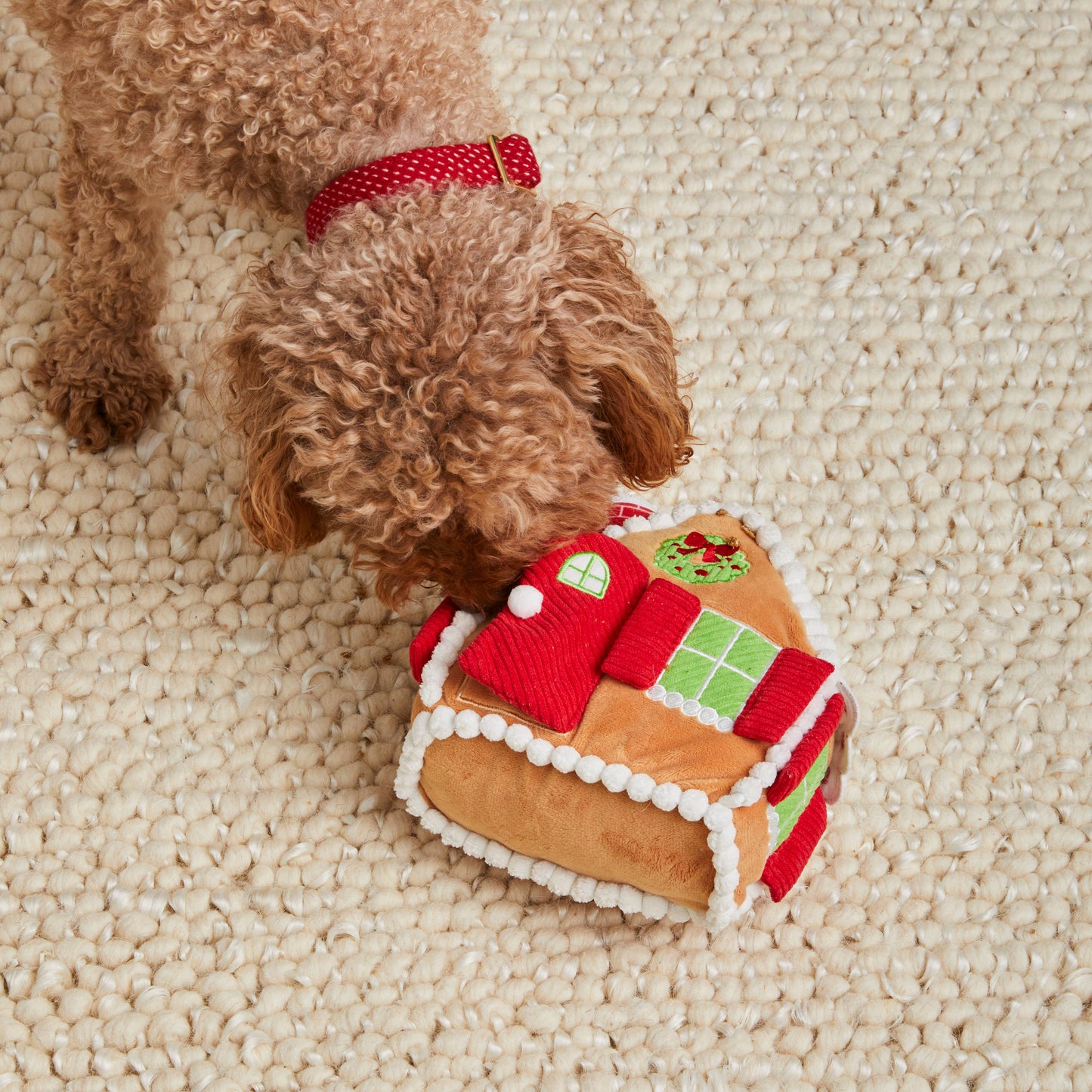 The Foggy Dog-Gingerbread House Interactive Snuffle Holiday Dog Toy