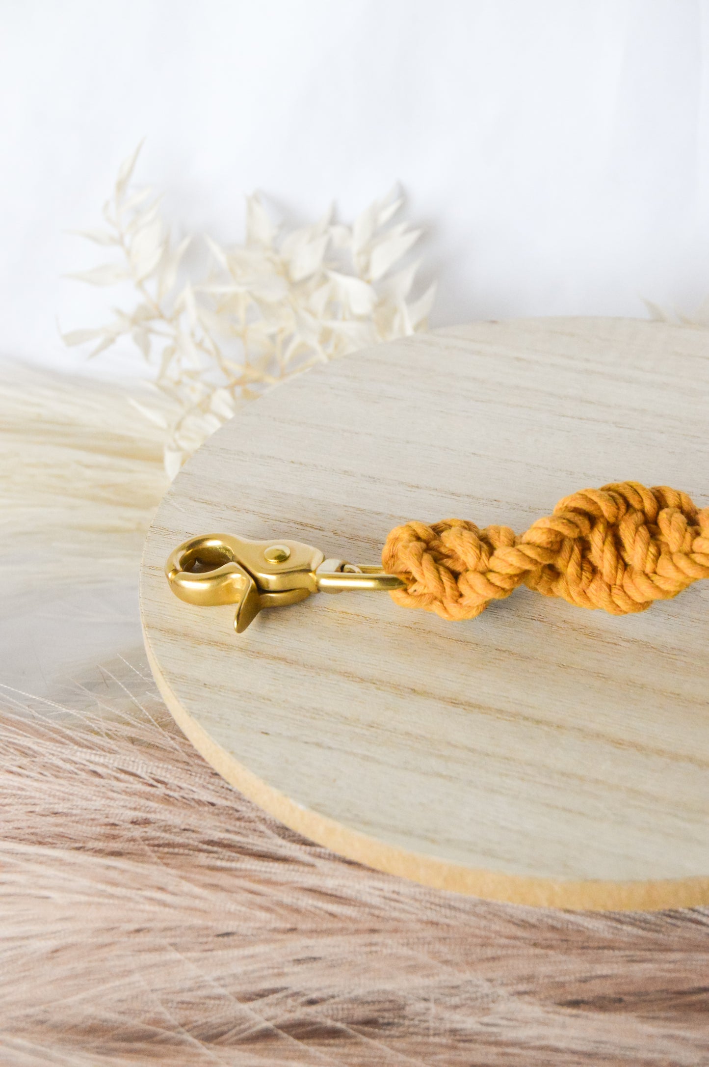 Ember & Ivory- 2ft Mustard Macrame Traffic Lead