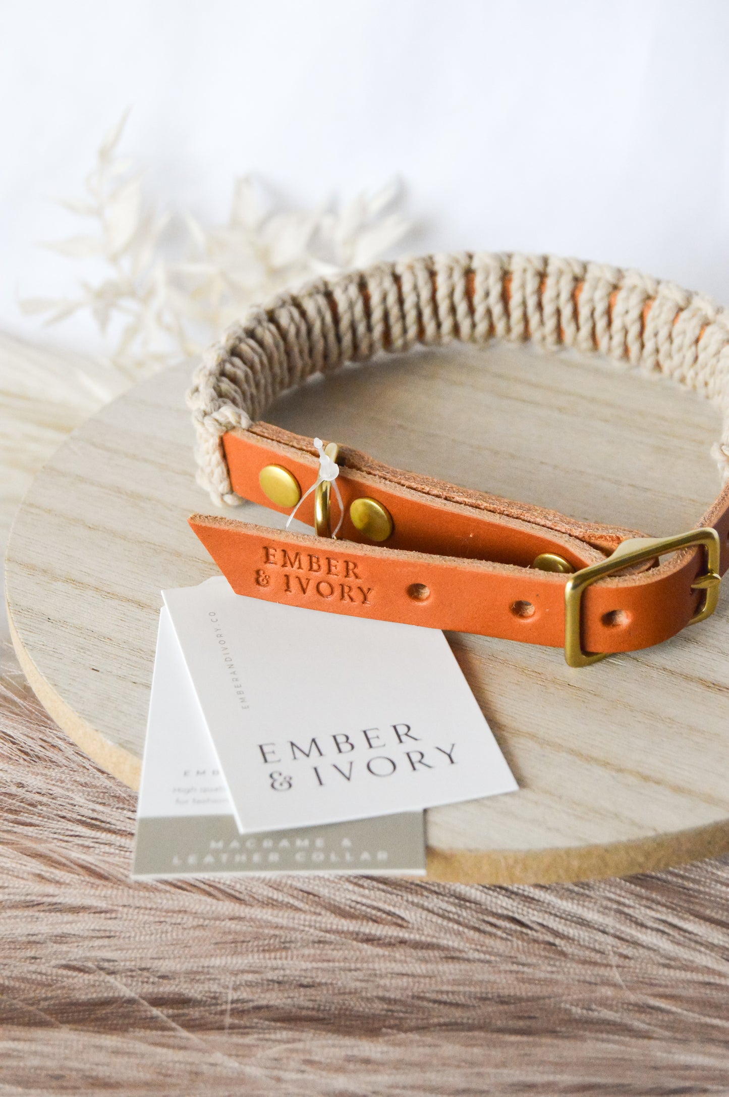 Ember & Ivory- Caramel/Sand SLIM Macrame Collar - Medium