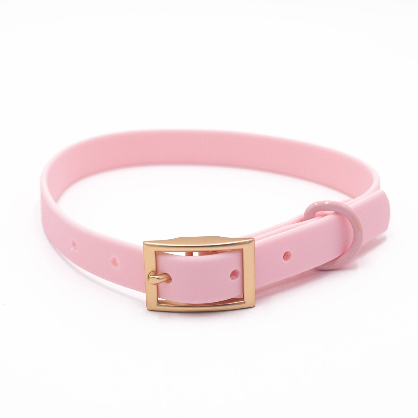 Ollie XO Pink Blush Waterproof Collar with Gold Hardware