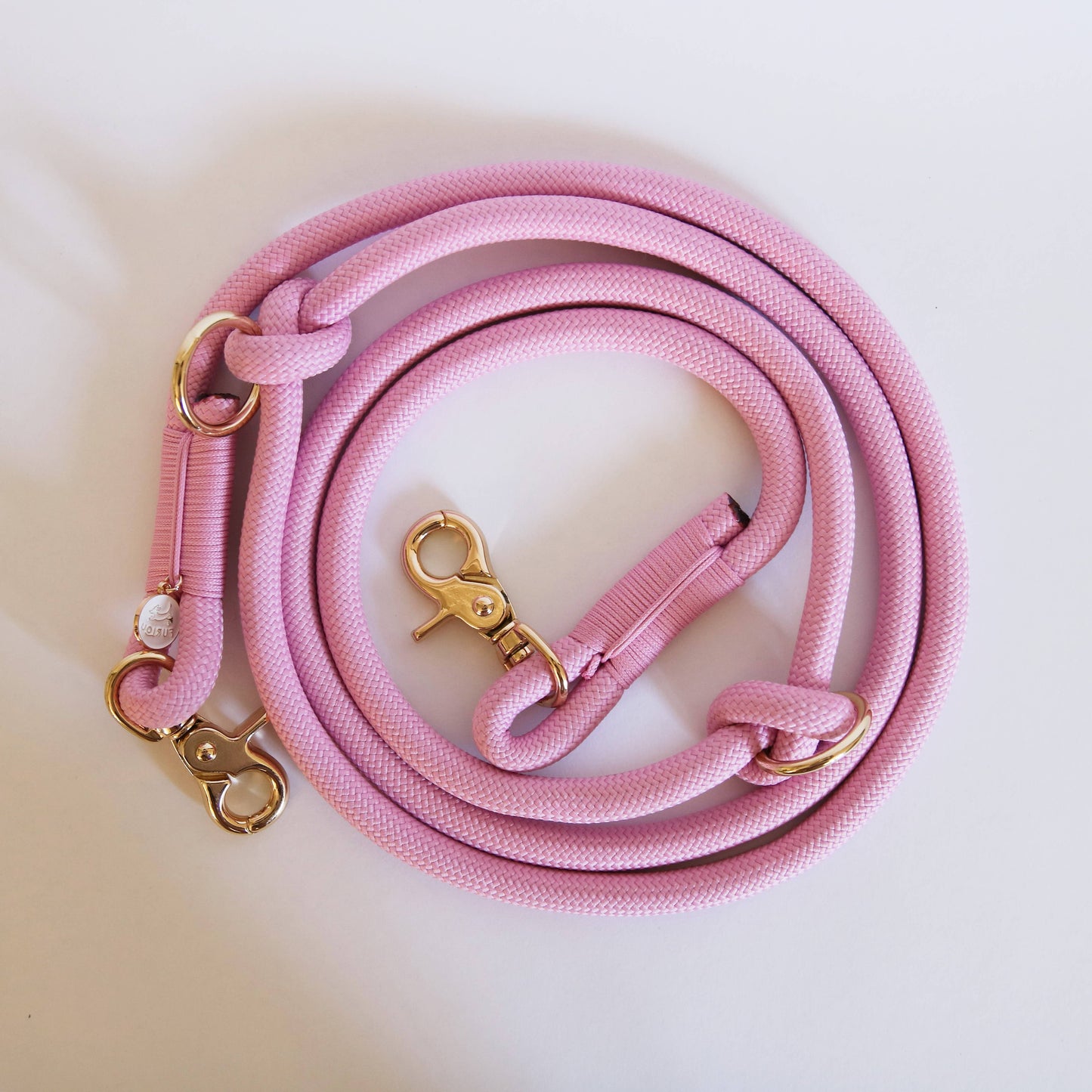 Furlou Baby Pink- Hands Free Dog Braided Rope Leash