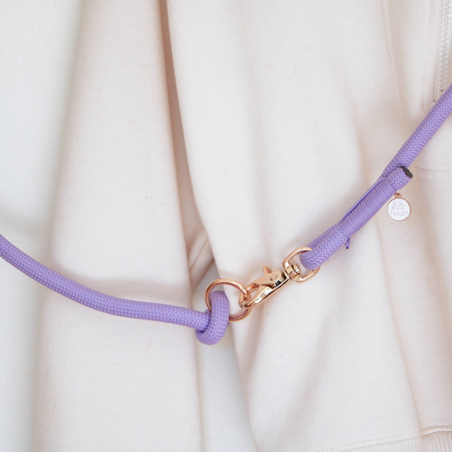 Furlou Lavender- Hands Free Dog Braided Rope Leash