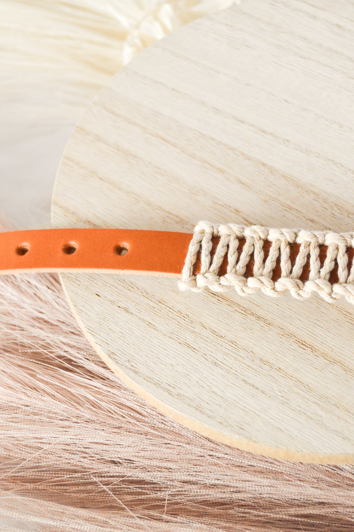 Ember & Ivory- Caramel/Sand SLIM Macrame Collar - Medium