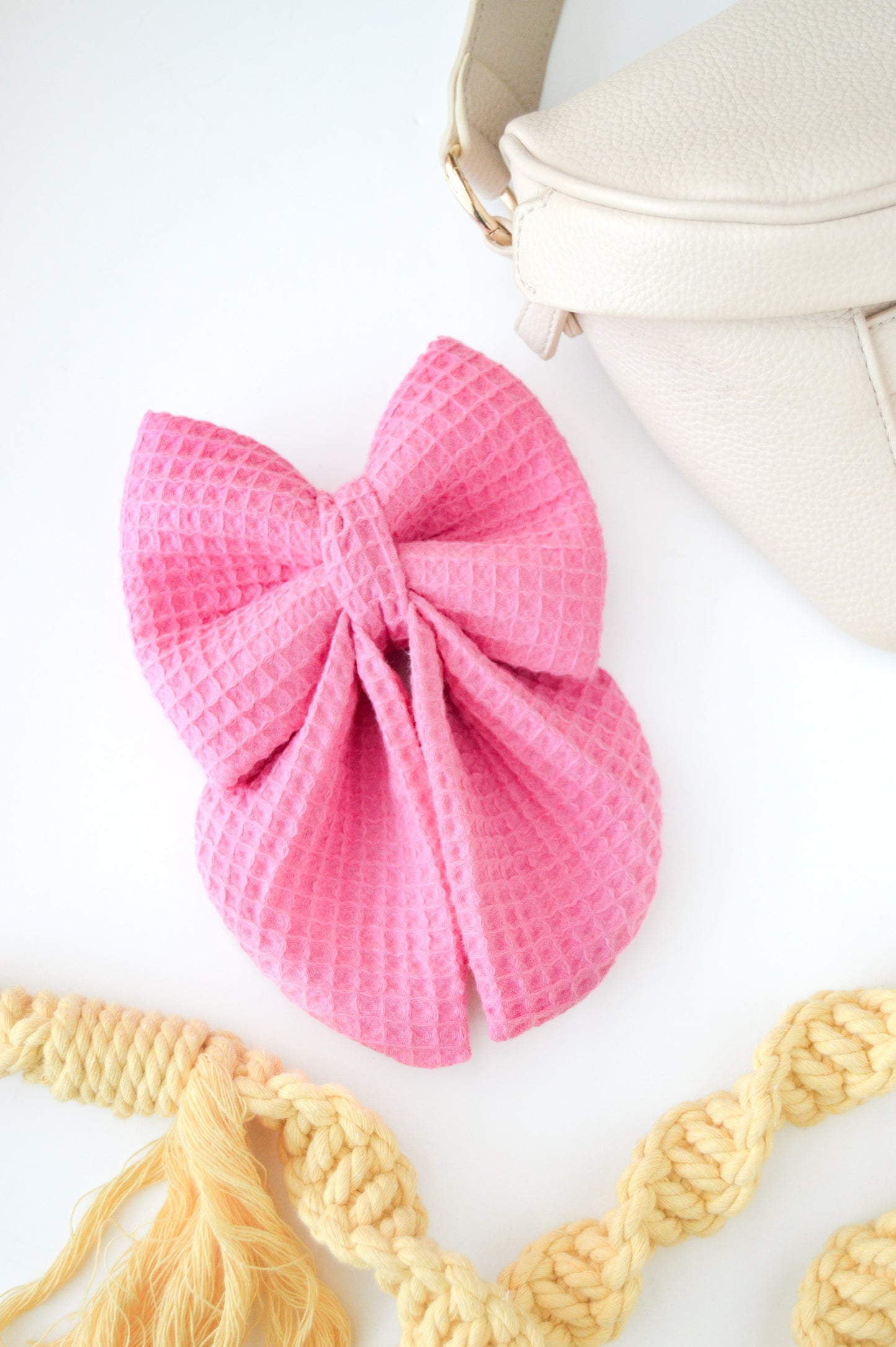 Bubblegum Waffle Sailor Bow
