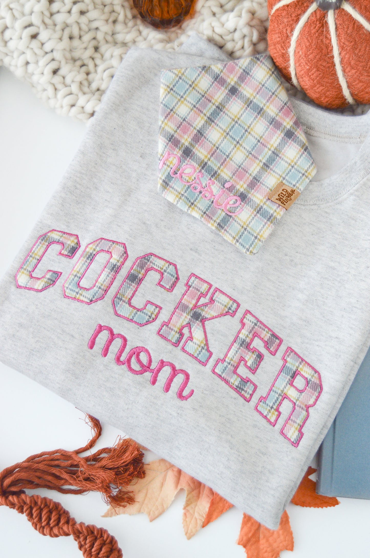 Dog Mom Embroidered Crewneck