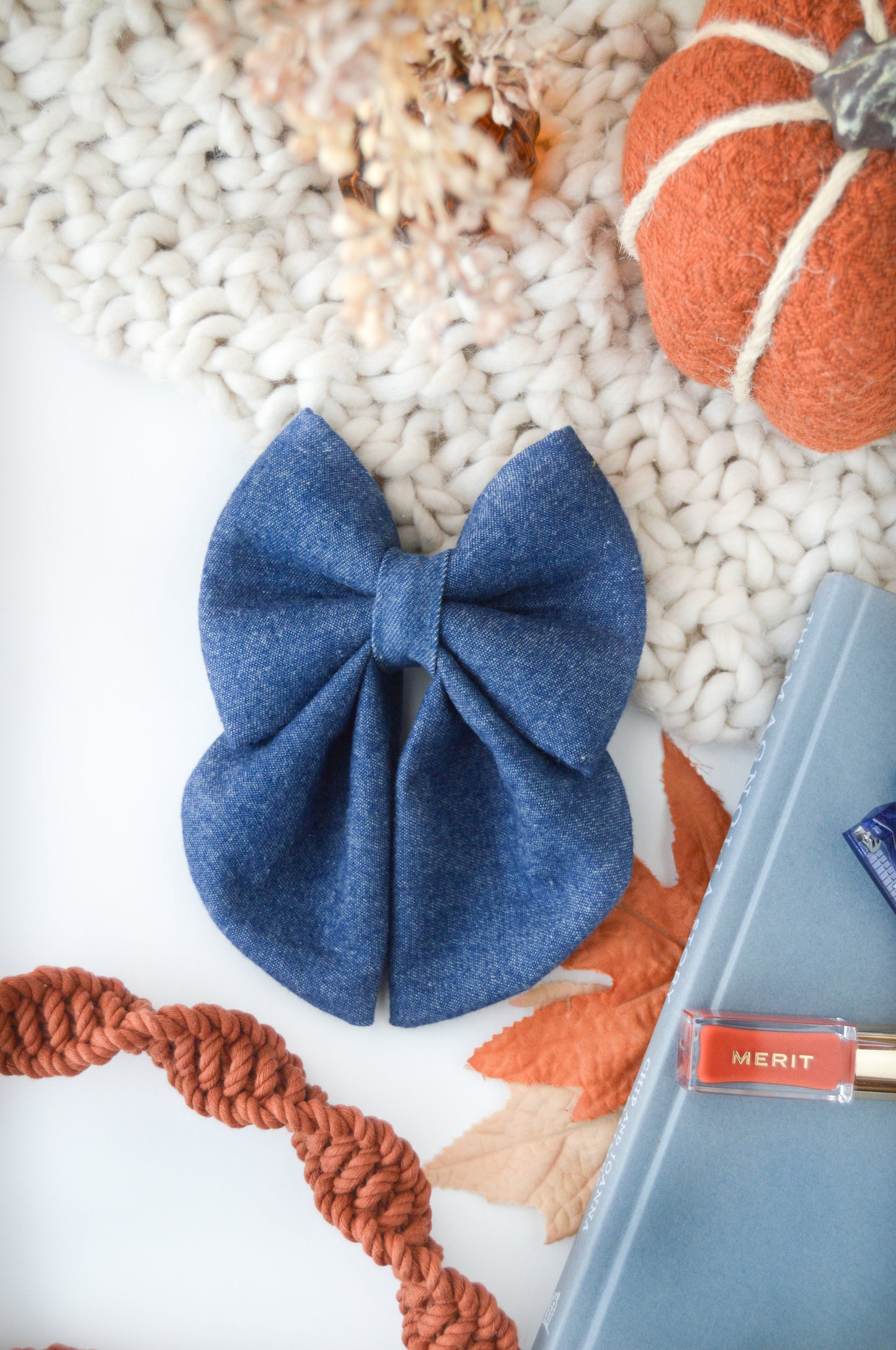 Denim Sailor Bow & Bow Tie