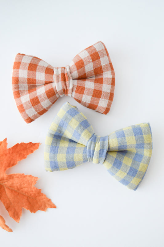 Muslin Gingham Sailor Bow & Bow Tie