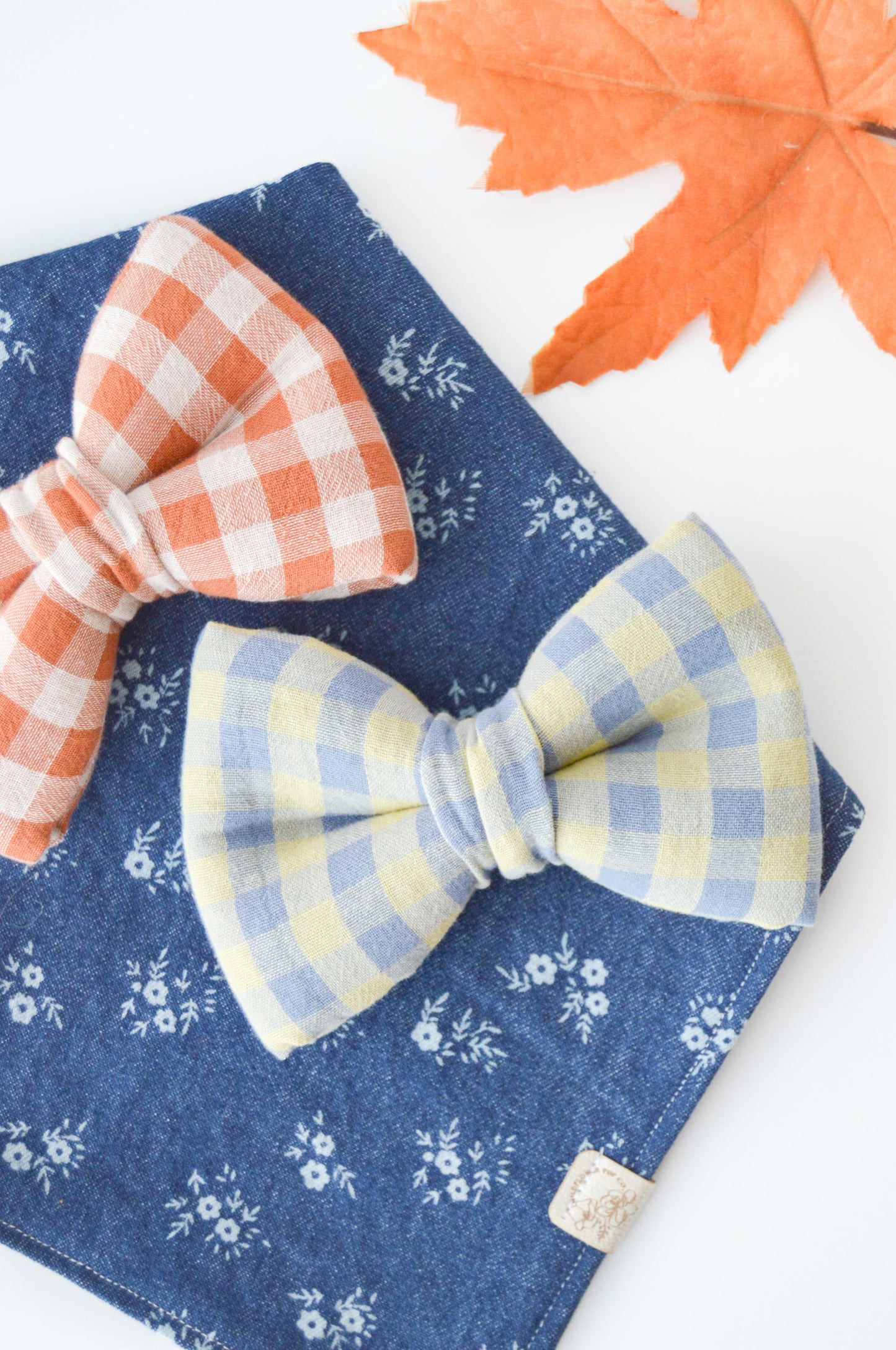 Muslin Gingham Sailor Bow & Bow Tie