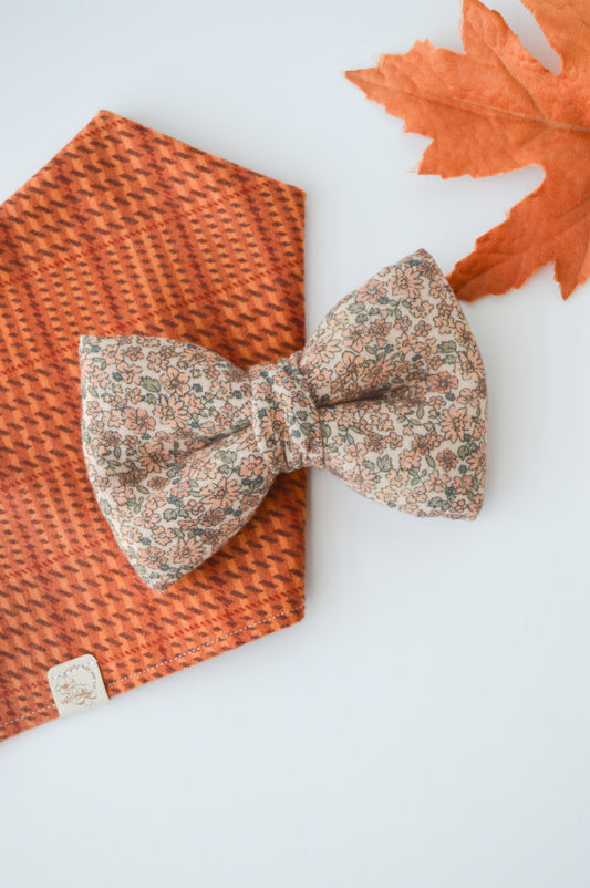 Vintage Sunflower Muslin Sailor Bow & Bow Tie