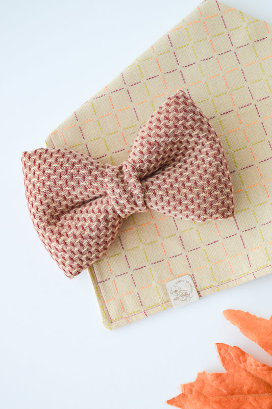 Carmel Apple Woven Sailor Bow & Bow Tie