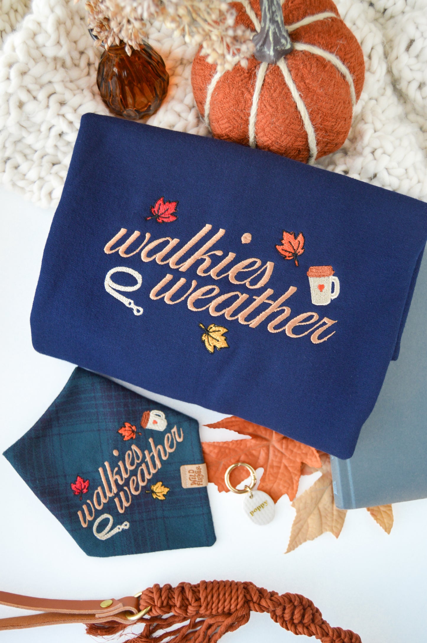 Walkies Weather Embroidered Crewneck