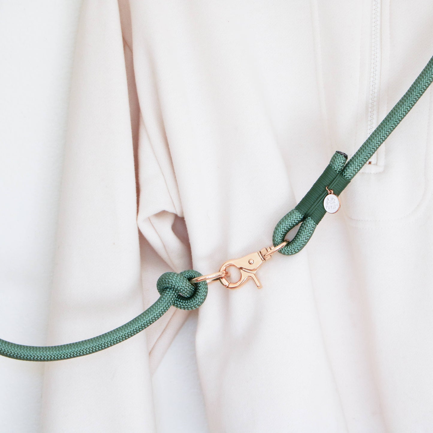 Furlou Sage - Hands Free Dog Braided Rope Leash