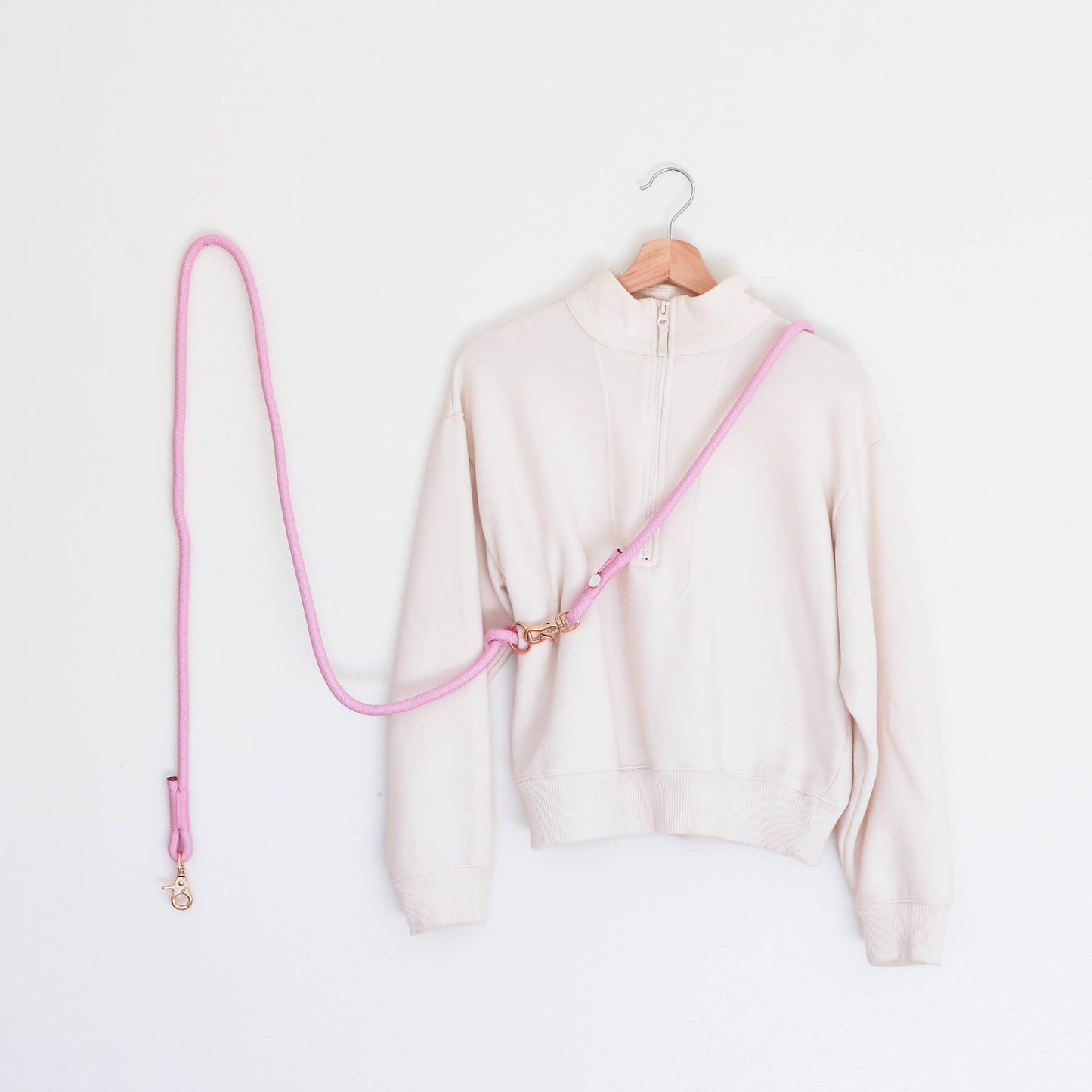 Furlou Baby Pink- Hands Free Dog Braided Rope Leash