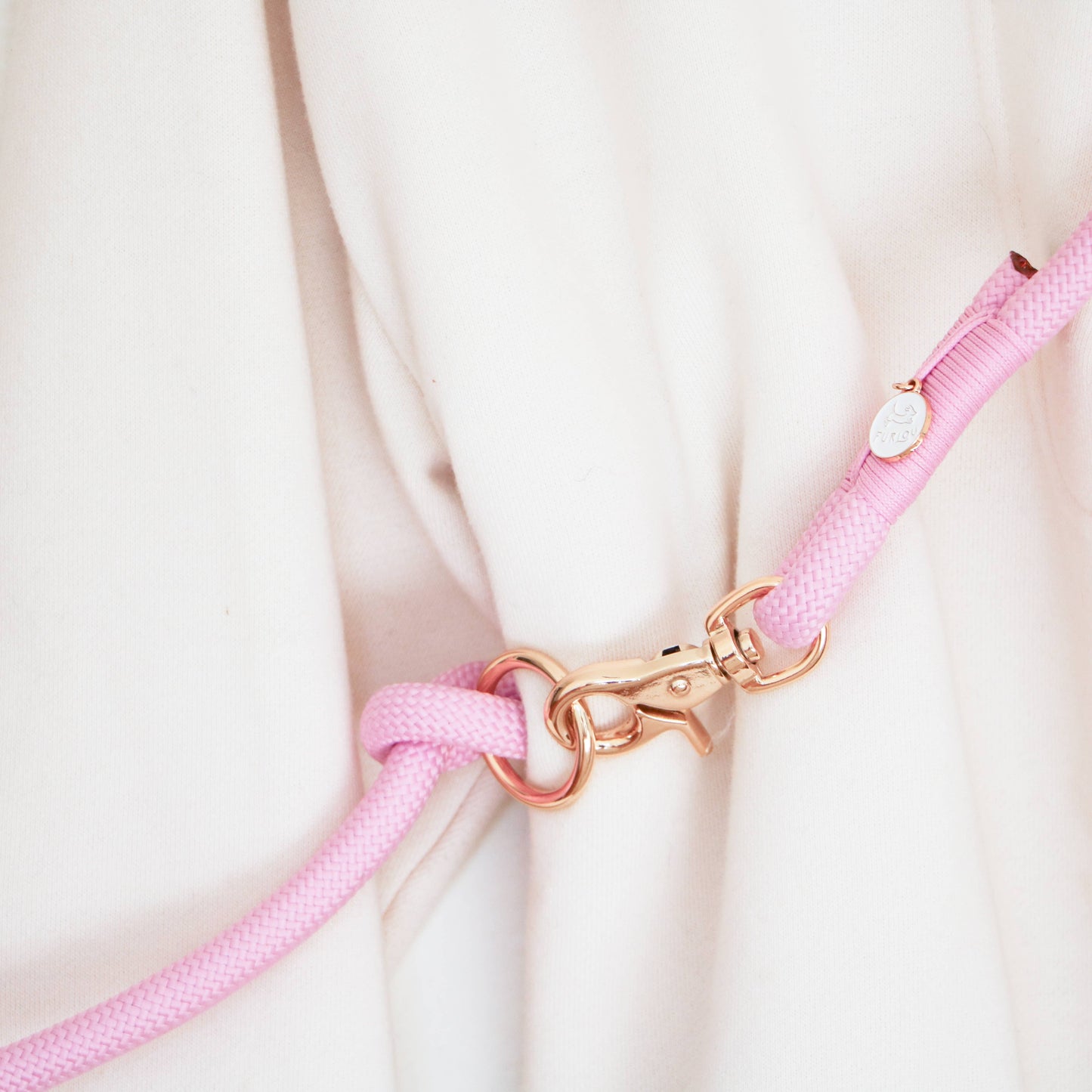 Furlou Baby Pink- Hands Free Dog Braided Rope Leash