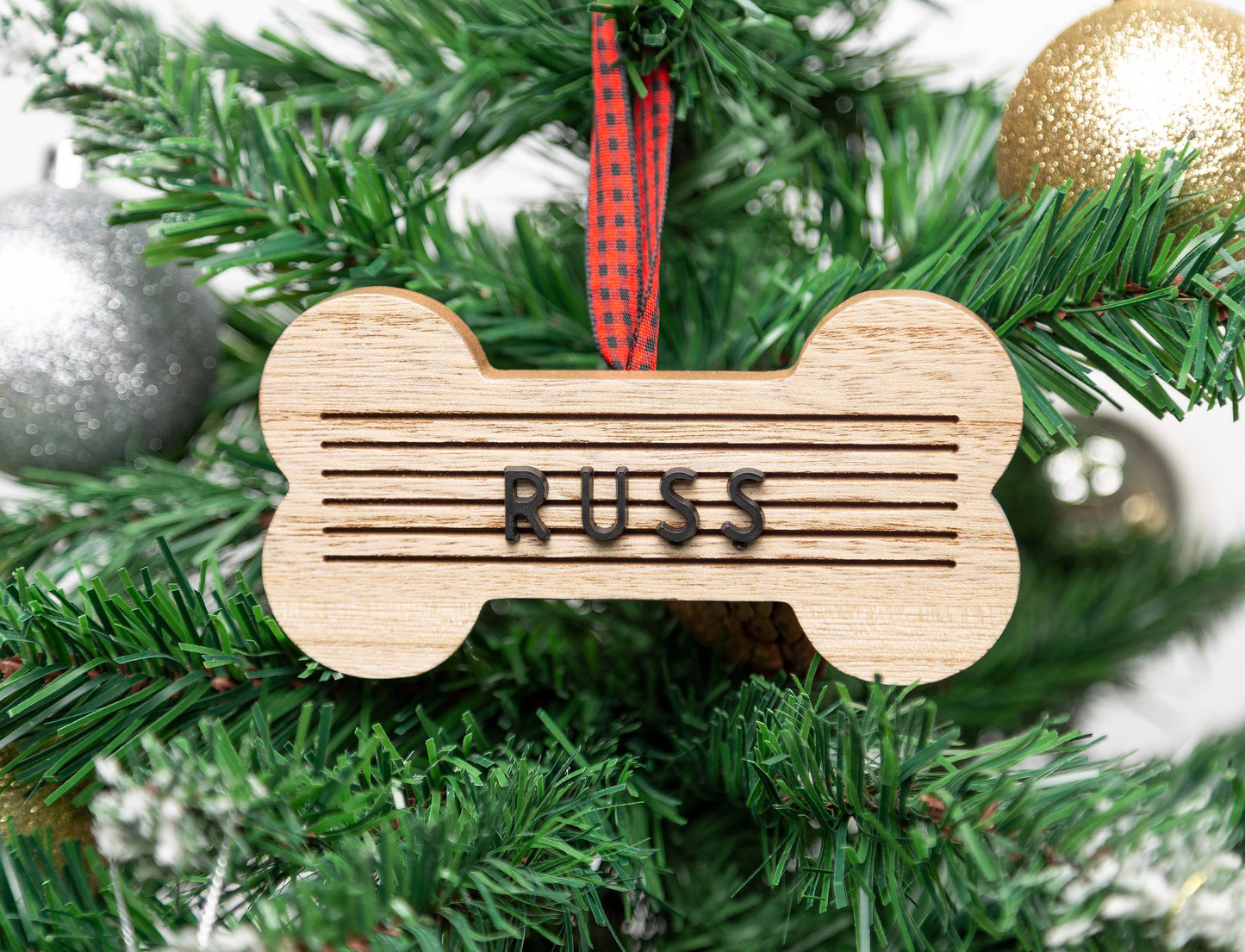 Christmas Wooden Bone Letterboard Pet Ornament
