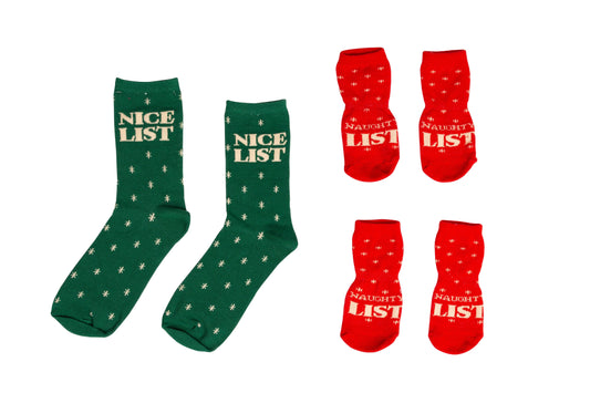 Nice & Naughty List Human & Dog Christmas Sock Set
