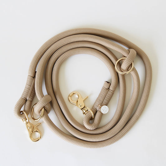 Furlou Tan - Hands Free Dog Braided Rope Leash