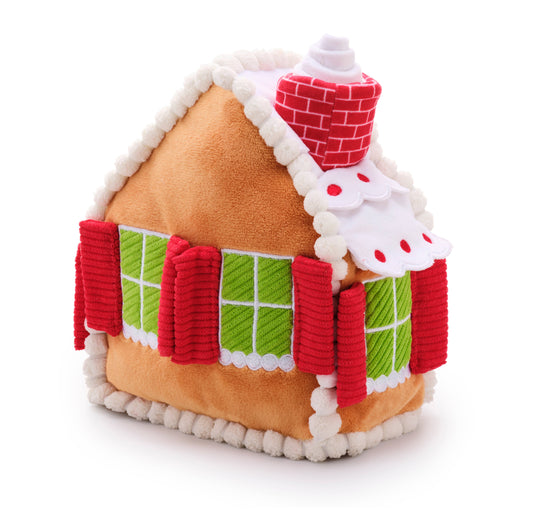 The Foggy Dog-Gingerbread House Interactive Snuffle Holiday Dog Toy
