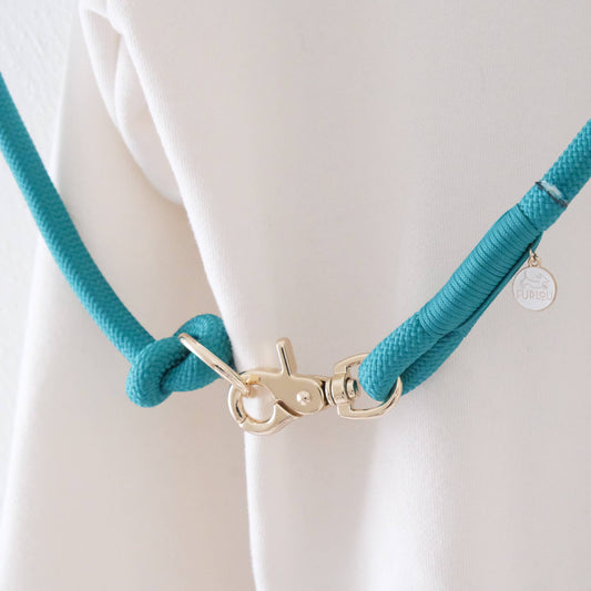 Furlou Teal- Hands Free Dog Braided Rope Leash