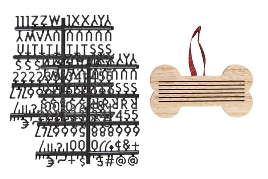 Christmas Wooden Bone Letterboard Pet Ornament