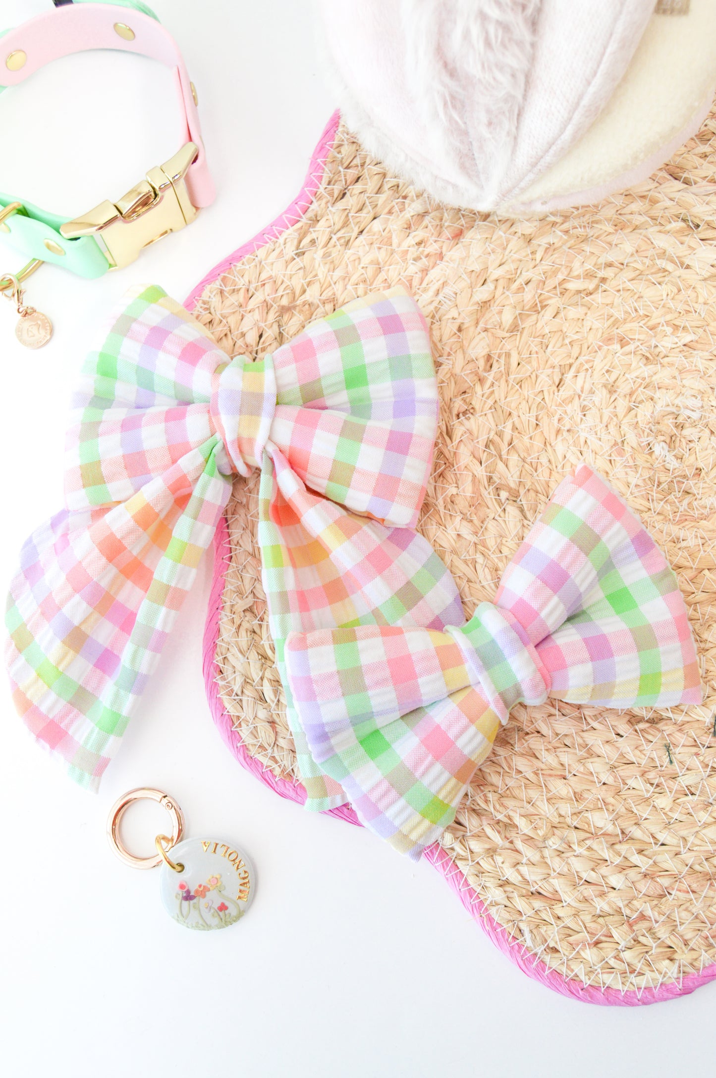 Spring Seersucker Sailor Bow & Bow Tie