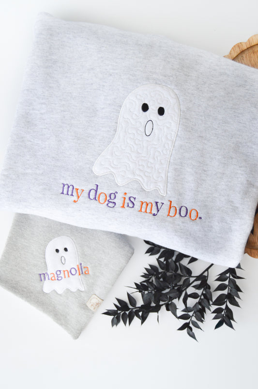 Embroidered | My Dog Is My Boo Crewneck