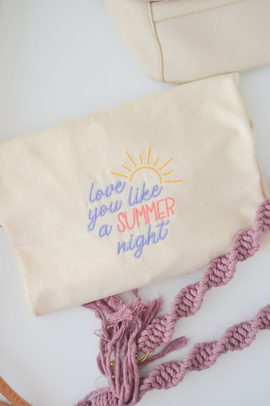 Love You Like A Summer Night | Embroidered Comfort Colors Tee