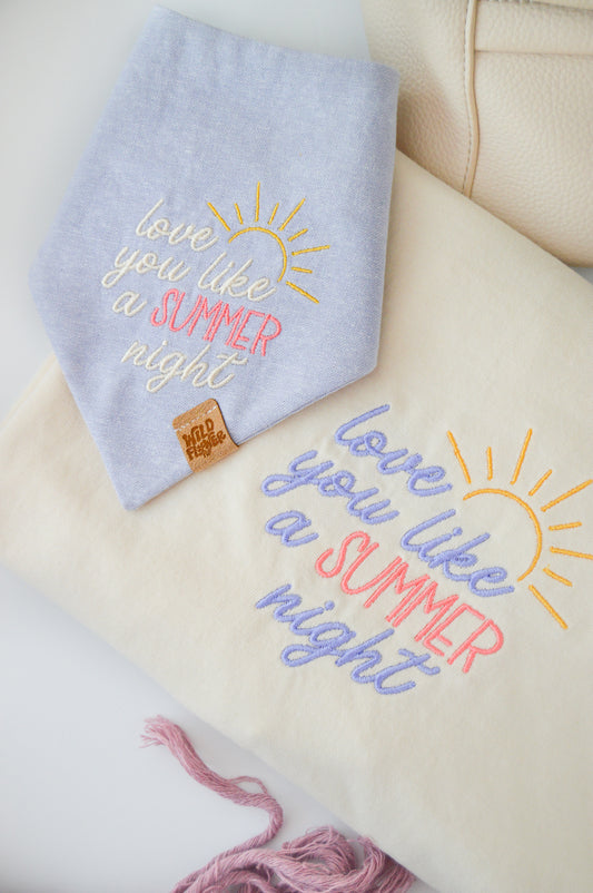 Love You Like A Summer Night | Embroidered Comfort Colors Tee