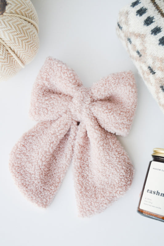 Blush Sherpa Sailor & Bow Tie