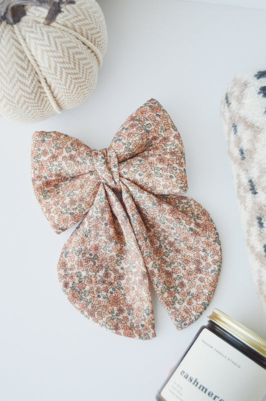 Vintage Sunflower Muslin Sailor Bow & Bow Tie